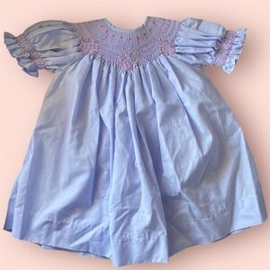 Classy Couture Lavender Smocked Dress. Size 6 months